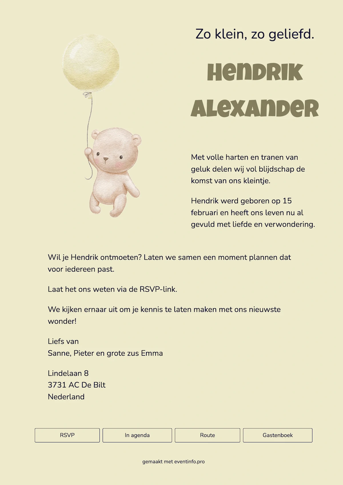 Speels online kaartje voor een babyshower