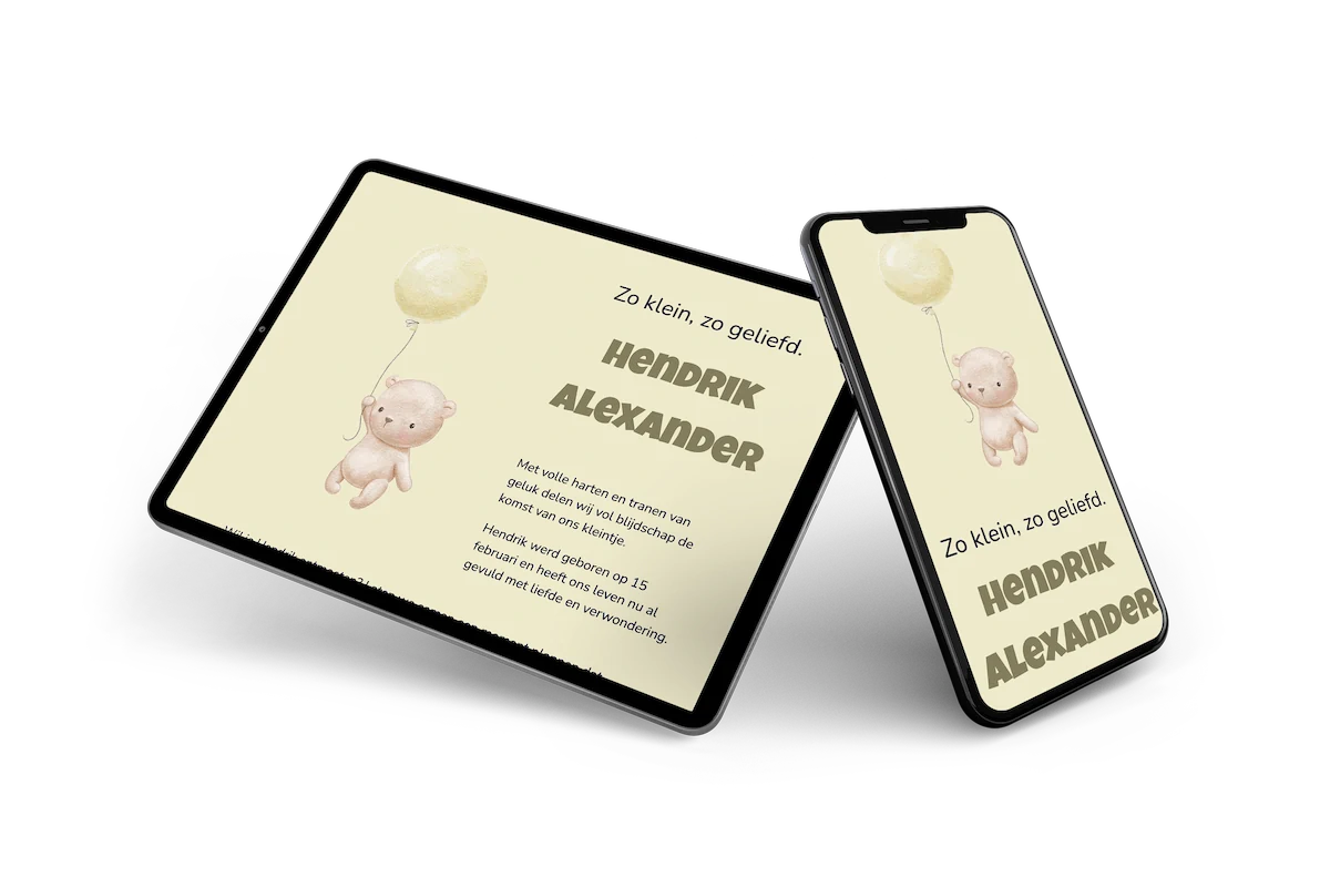 Speels online kaartje voor een babyshower &ndash; voorbeeld 2